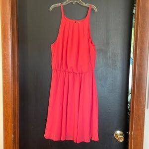 Blouson top coral dress